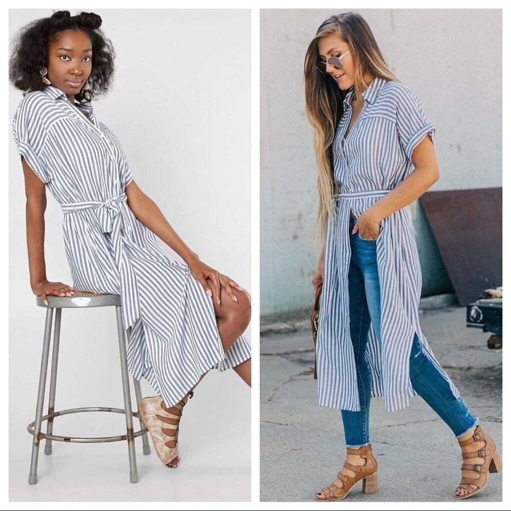 EN Creme Striped Dress